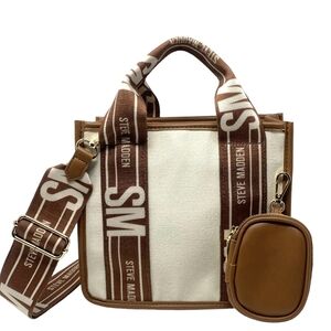 Steve Madden Brand New Tan and Cream Covertible Bag